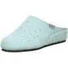 Tofee Damen Hausschuhe Pantoffeln Naturwollfilz (Glitzersteine) Türkis