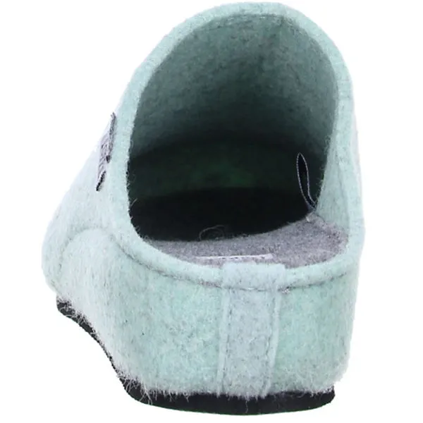 Tofee Damen Hausschuhe Pantoffeln Naturwollfilz (Glitzersteine) Türkis – Bild 2
