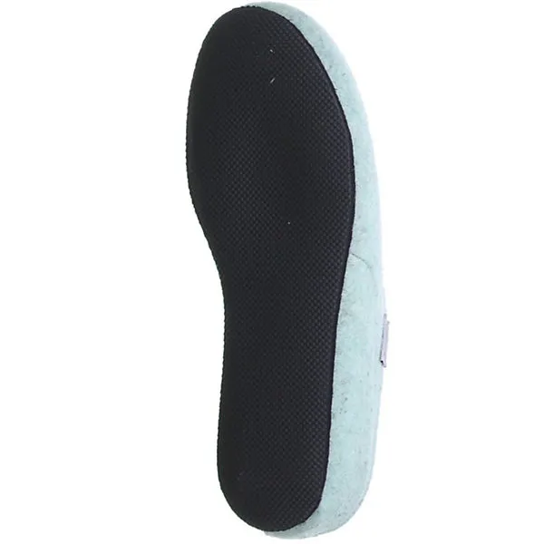 Tofee Damen Hausschuhe Pantoffeln Naturwollfilz (Glitzersteine) Türkis – Bild 3