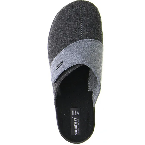 Comfort Herren Hausschuhe Schwarz - Schwarz – Bild 7