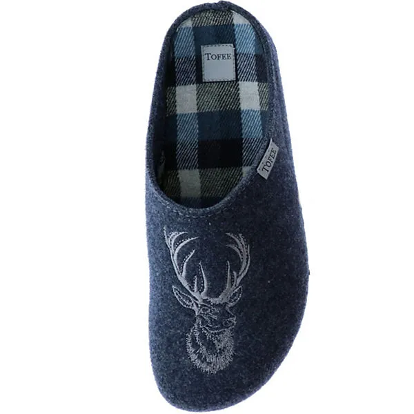 Tofee Herren Hausschuhe (Hirschkopf) Blau - Blau â Bild 7
