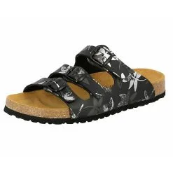 LICO Pantolette Bioline Leave Hausschuhe - Schwarz