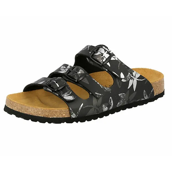 LICO Pantolette Bioline Leave Hausschuhe - Schwarz