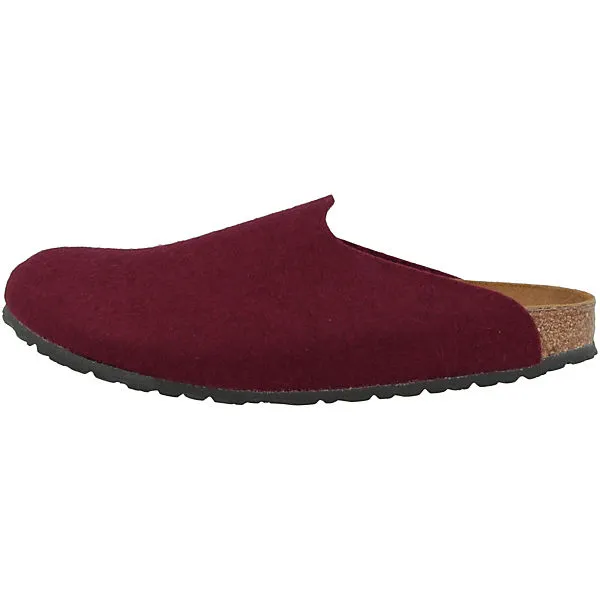 Birkenstock Amsterdam Wollfilz Schmal Clogs Unisex Erwachsene Hausschuhe - Rot