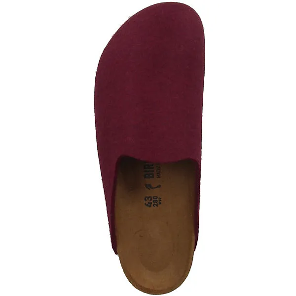 Birkenstock Amsterdam Wollfilz Schmal Clogs Unisex Erwachsene Hausschuhe - Rot – Bild 2