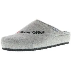 Tofee Herren Hausschuhe Pantoffeln Pantoletten Naturwollfilz (#HomeOffice) Grau - Grau