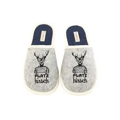 Adelheid Platzhirsch Filzpantoffel - Silbergrau