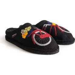 Haflinger Radl Pantoffeln - Schwarz