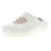 Tofee Damen Hausschuhe Pantoffeln Pantoletten Slipper Naturwollfilz (Herz) Weiß - Weiß