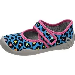 Fischer-Markenschuh Baby Hausschuhe BLANCA Für Mädchen - Blau-kombi