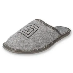 Filsko Troon - Offene Filzpantoffeln - Strapazierfähig - Leicht 93 G - Muster - Grau/schwarz - 36 Bis 46 EU