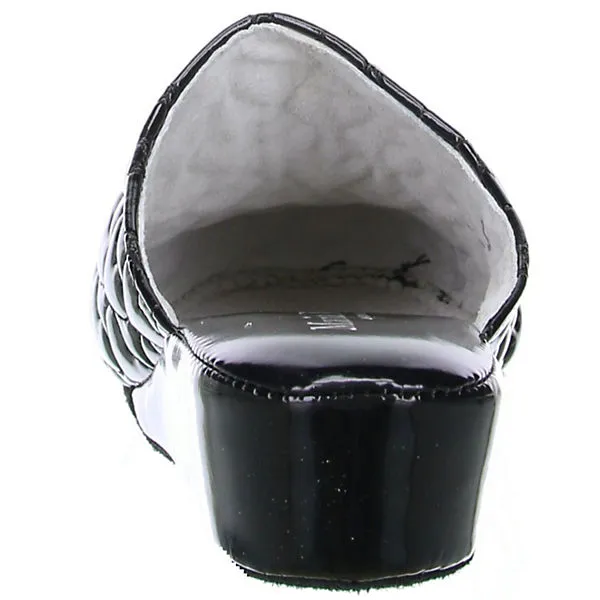 Maria Moda Damen Hausschuhe Pantoffeln Lackoptik Herz Schwarz â Bild 2