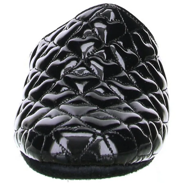 Maria Moda Damen Hausschuhe Pantoffeln Lackoptik Herz Schwarz â Bild 4